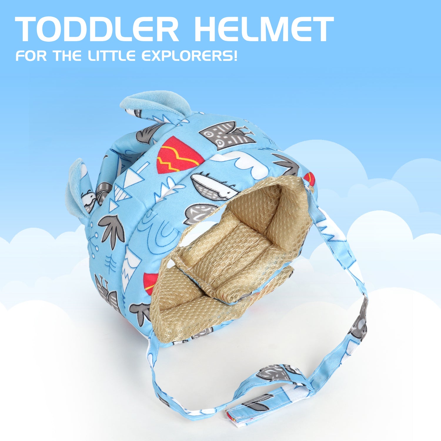 Adore REINDEER - The Adjustable Safety Head Protector Helmet with Adjustable Strap - Blue