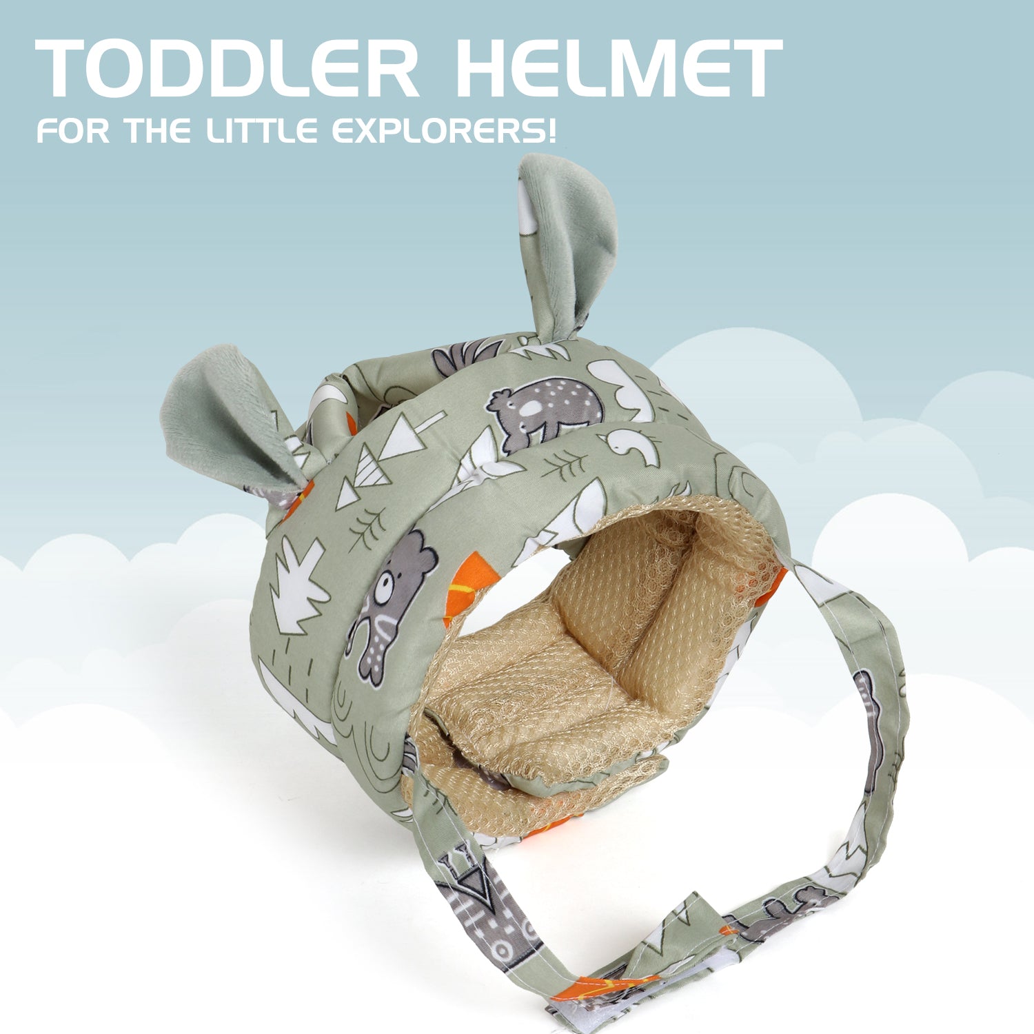 Adore REINDEER - The Adjustable Safety Head Protector Helmet with Adjustable Strap - Green