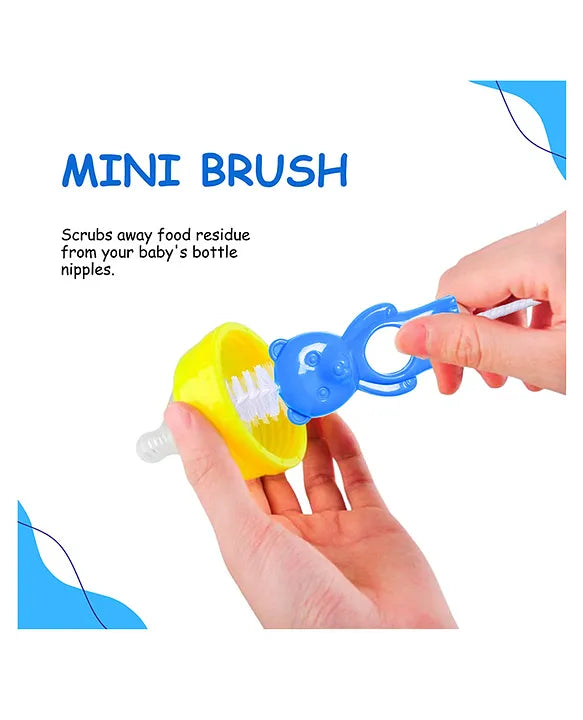 Adore Hola Bear 2 in 1 Bottle Cleaning Brush Kit- Blue
