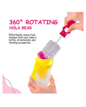 Adore Hola Bear 2 in 1 Bottle Cleaning Brush Kit- Pink
