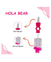 Adore Hola Bear 2 in 1 Bottle Cleaning Brush Kit- Pink