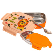 Adore Winner! Kids Stainless Steel Lunch box with Storage Box and Steel Spoon - Orange