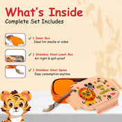 Adore Winner! Kids Stainless Steel Lunch box with Storage Box and Steel Spoon - Orange