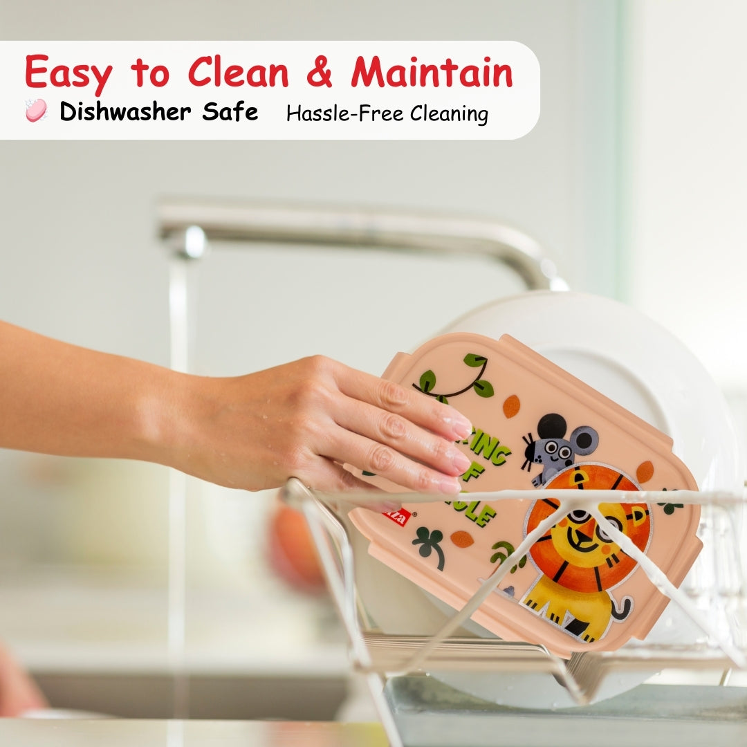 Adore Winner! Kids Stainless Steel Lunch box with Storage Box and Steel Spoon - Orange