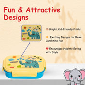 Adore Winner! Kids Stainless Steel Lunch box with Storage Box and Steel Spoon -Blue