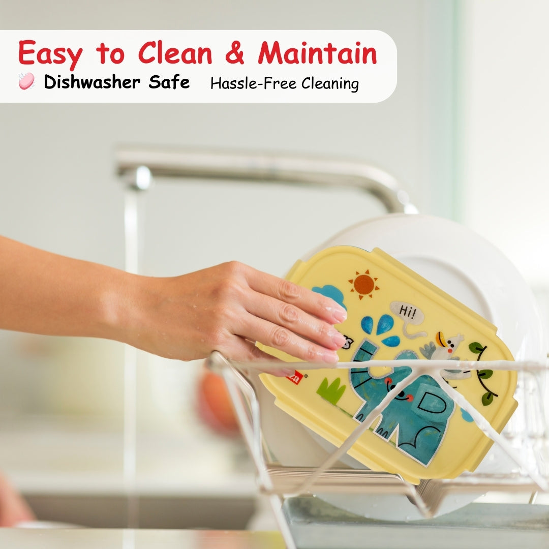 Adore Winner! Kids Stainless Steel Lunch box with Storage Box and Steel Spoon -Blue