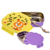 Adore Winner! Kids Stainless Steel Lunch box with Storage Box and Steel Spoon - Purple