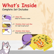 Adore Winner! Kids Stainless Steel Lunch box with Storage Box and Steel Spoon - Purple