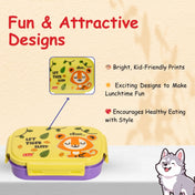 Adore Winner! Kids Stainless Steel Lunch box with Storage Box and Steel Spoon - Purple