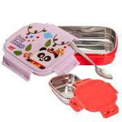 Adore Winner! Kids Stainless Steel Lunch box with Storage Box and Steel Spoon - Red
