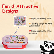 Adore Winner! Kids Stainless Steel Lunch box with Storage Box and Steel Spoon - Red