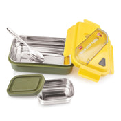 Adore Kids Meal! The Stainless Steel Lunch Box with Inner Box and Steel Spoon - Yellow