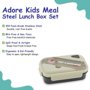 Adore Kids Meal! The Stainless Steel Lunch Box with Inner Box and Steel Spoon - Brown