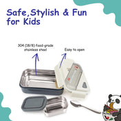Adore Kids Meal! The Stainless Steel Lunch Box with Inner Box and Steel Spoon - Brown