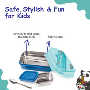 Adore Kids Meal! The Stainless Steel Lunch Box with Inner Box and Steel Spoon - Blue