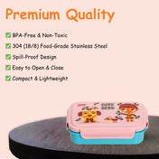 Adore Good Food! The Stainless Steel Lunch box with inner box and steel spoon - Blue