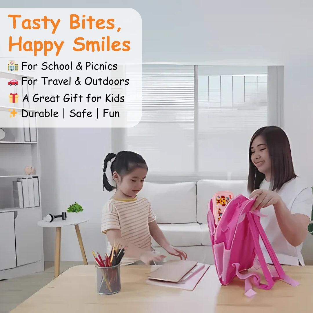 Adore Good Food! The Stainless Steel Lunch box with inner box and steel spoon - Blue