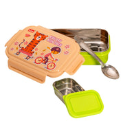 Adore Good Food! The Stainless Steel Lunch box with inner box and steel spoon - Green