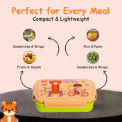 Adore Good Food! The Stainless Steel Lunch box with inner box and steel spoon - Green