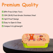 Adore Good Food! The Stainless Steel Lunch box with inner box and steel spoon - Green