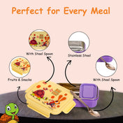 Adore Good Food! The Stainless Steel Lunch box with inner box and steel spoon - Purple