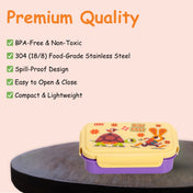 Adore Good Food! The Stainless Steel Lunch box with inner box and steel spoon - Purple