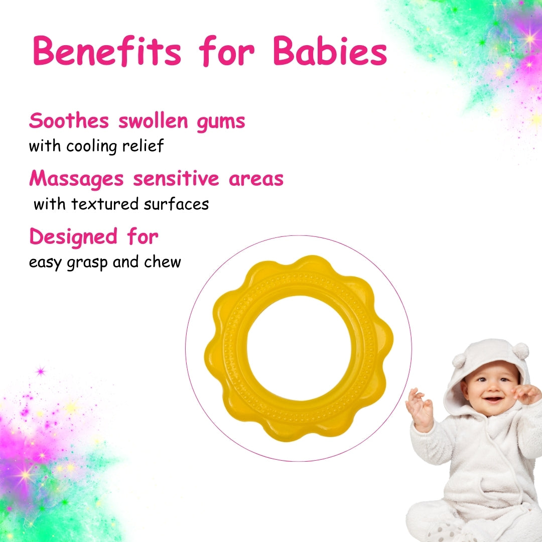 Adore Luscious Jumbo Water Filled EVA Teether- Big Ring Yellow