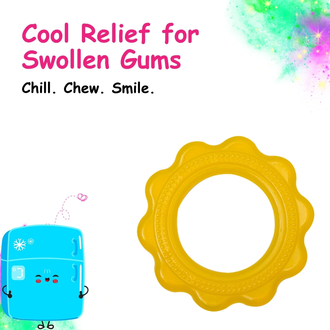 Adore Luscious Jumbo Water Filled EVA Teether- Big Ring Yellow