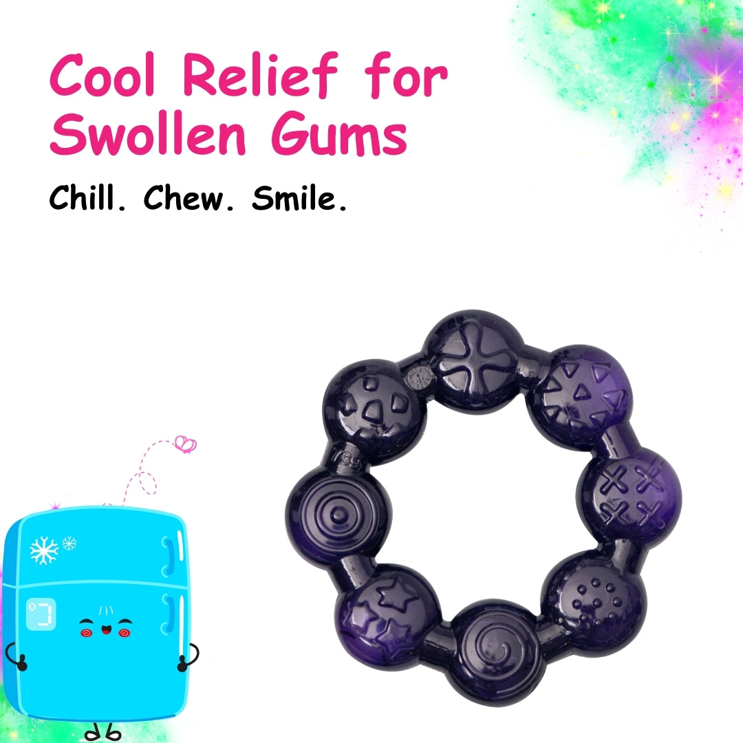 Adore Luscious Water Filled EVA Teether- Beads Dark Purple- 2pack