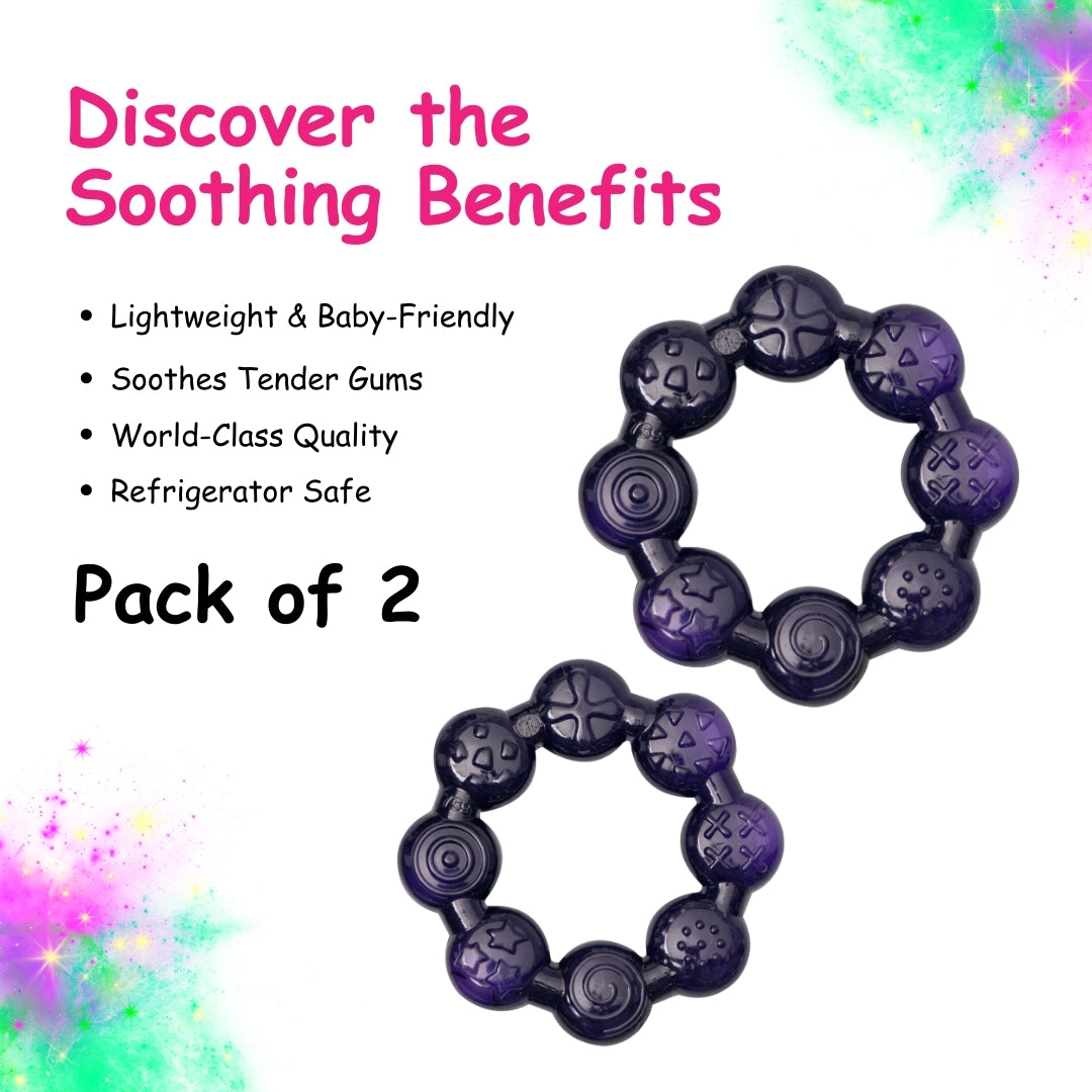 Adore Luscious Water Filled EVA Teether- Beads Dark Purple- 2pack