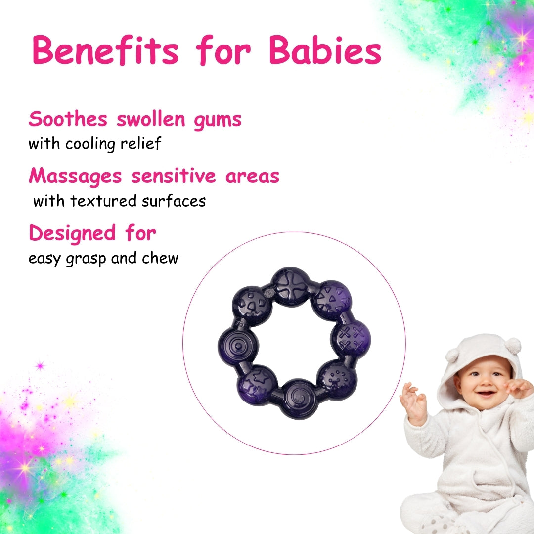 Adore Luscious Water Filled EVA Teether- Beads Dark Purple- 2pack