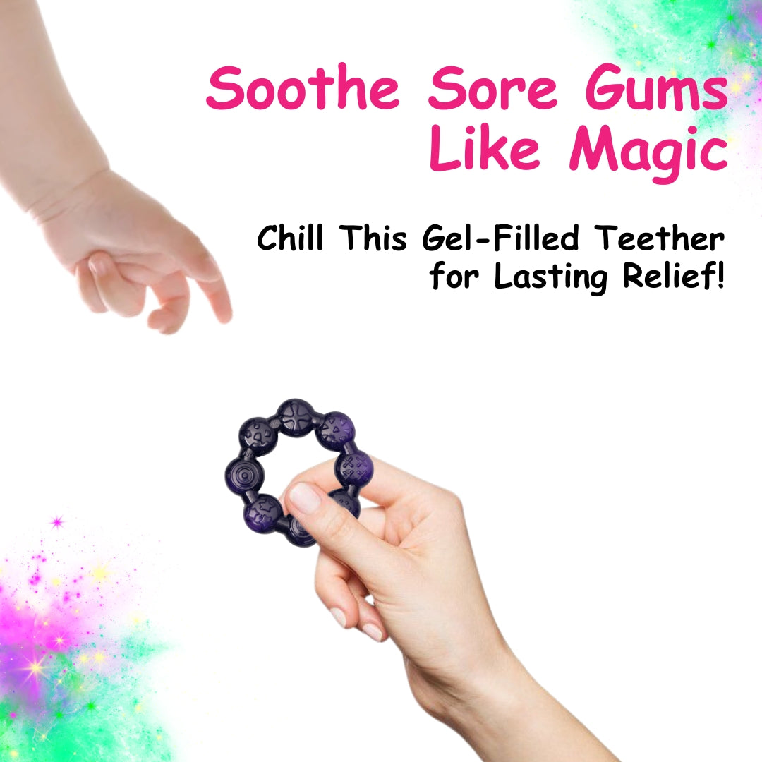 Adore Luscious Water Filled EVA Teether- Beads Dark Purple- 2pack