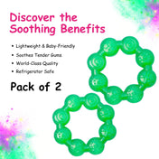 Adore Luscious Water Filled EVA Teether- Beads Green- 2pack