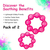 Adore Luscious Water Filled EVA Teether- Beads Pink 2pack