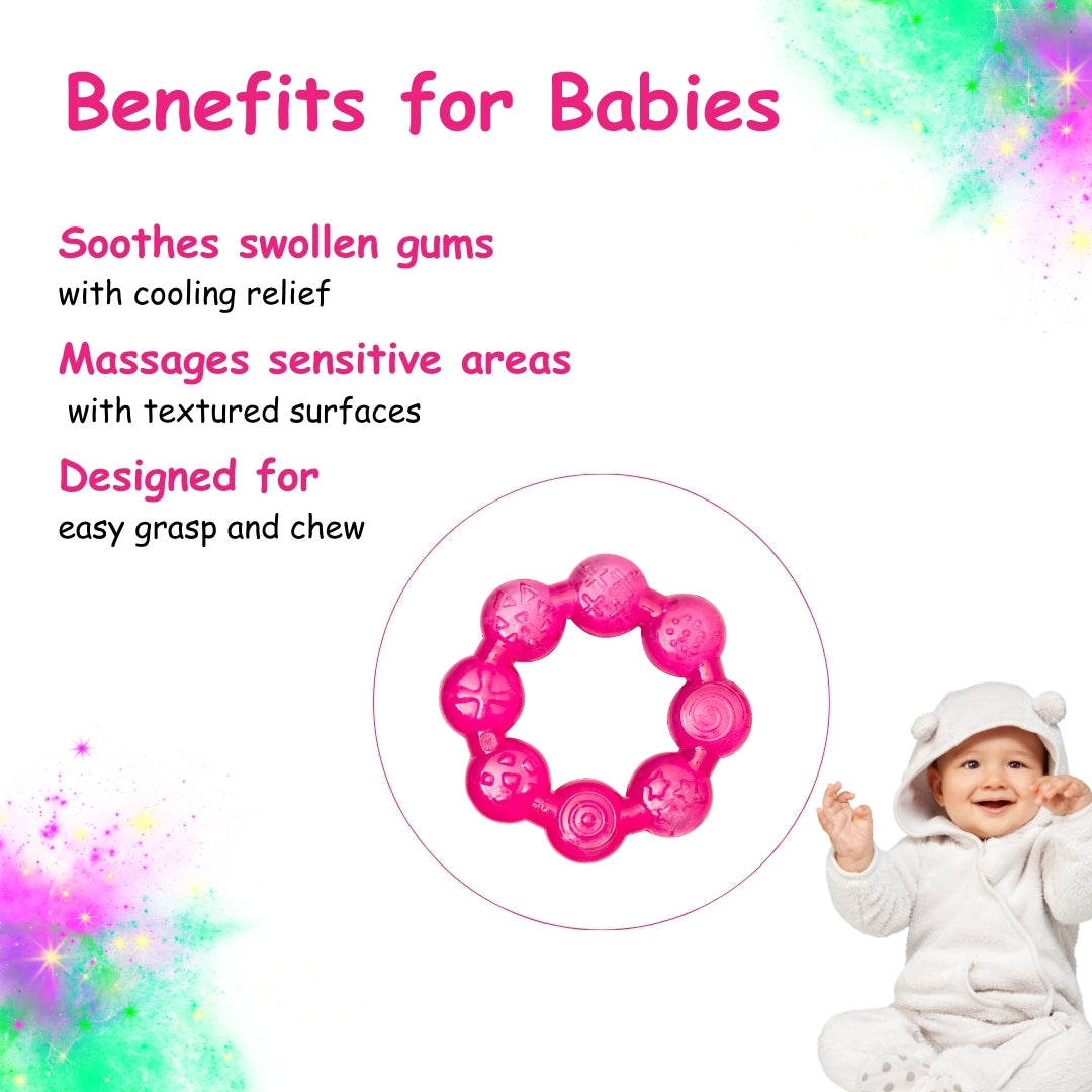 Adore Luscious Water Filled EVA Teether- Beads Pink 2pack