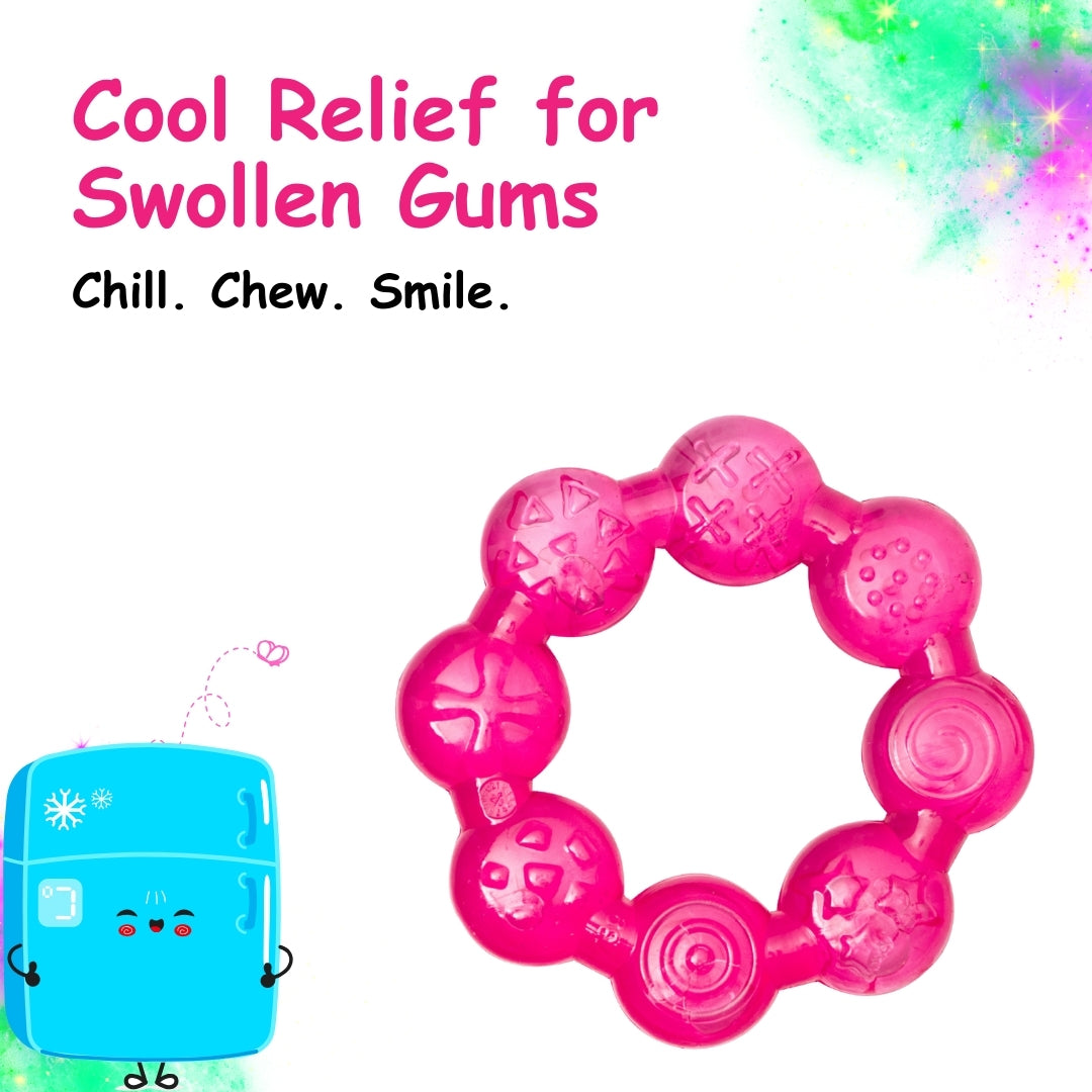 Adore Luscious Water Filled EVA Teether- Beads Pink 2pack