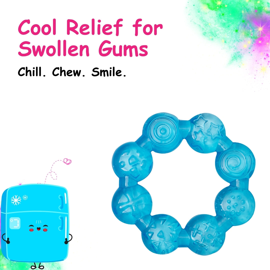 Adore Luscious Water Filled EVA Teether- Beads Blue- 2pack