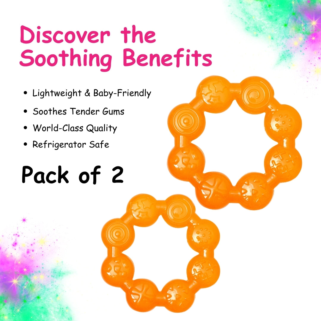 Adore Luscious Water Filled EVA Teether- Beads Orange 2pack