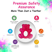 Adore Luscious Water Filled EVA Teethers- Dark Pink Teddy-2pack