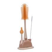 Adore Mama Bear 3 in 1 Silicon Bottle Cleaning Brush Kit- Brown