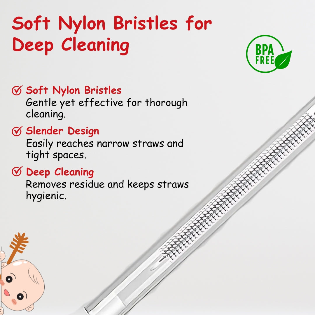 Adore Mama Bear 3 in 1 Silicon Bottle Cleaning Brush Kit- Brown