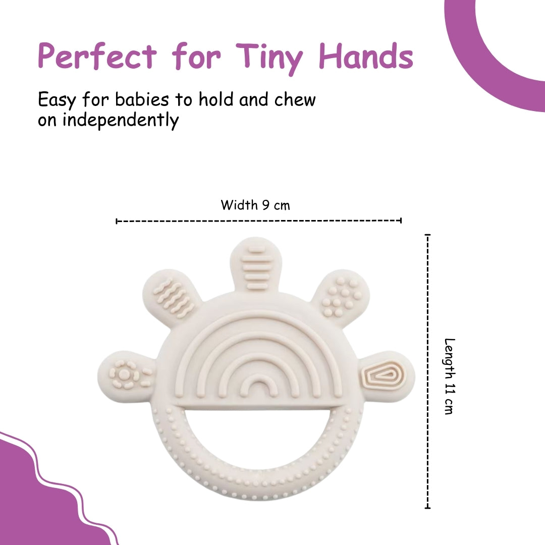 Adore Tusk Pro Silicon Teether - Hi 5 Theme Cream
