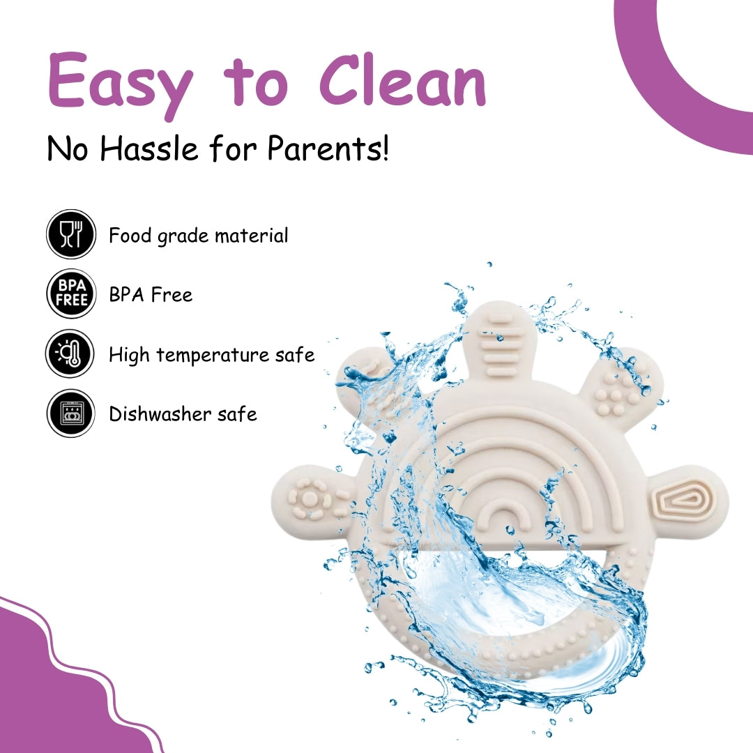 Adore Tusk Pro Silicon Teether - Hi 5 Theme Cream