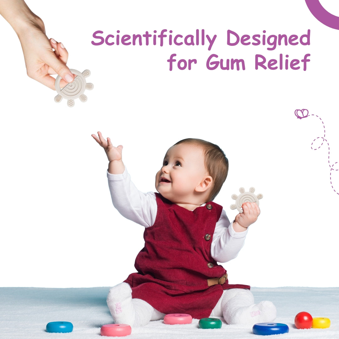 Adore Tusk Pro Silicon Teether - Hi 5 Theme Cream