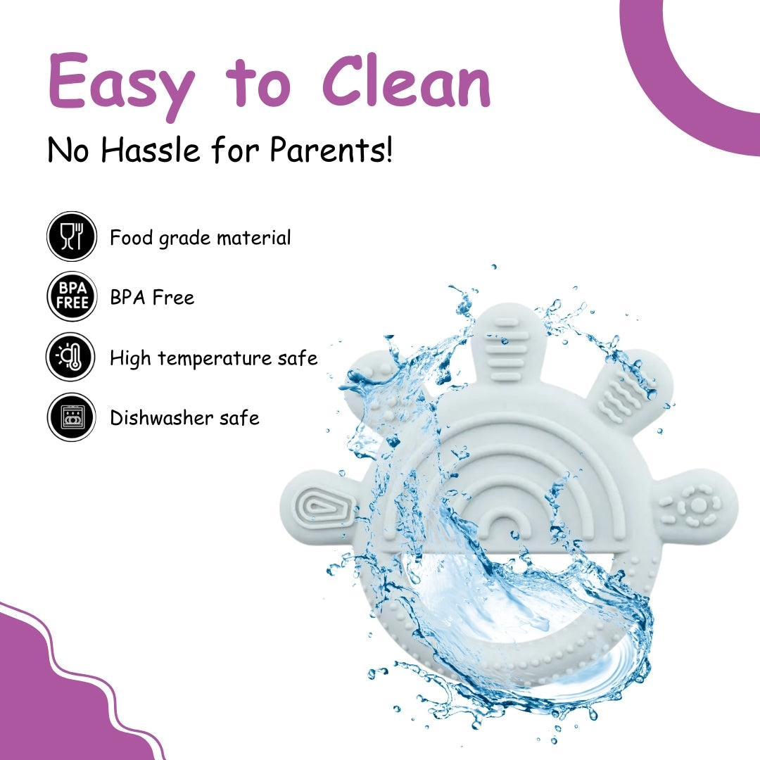 Adore Tusk Pro Silicon Teether - Hi 5 Theme Blue