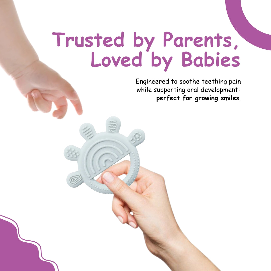 Adore Tusk Pro Silicon Teether - Hi 5 Theme Blue