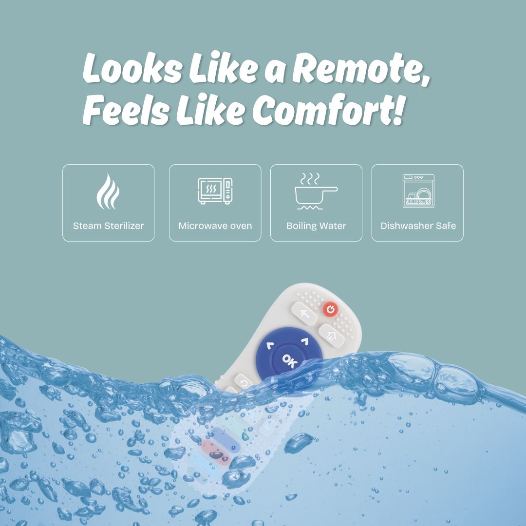 Adore Tusk Pro Silicon Teether - Remote Theme Grey