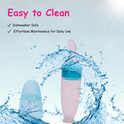 Adore Mr.Bear Baby Premium Silicon Squeeze Feeder with Cap & Storage Case- 100ml- Blue