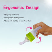 Adore Mr.Bear Baby Premium Silicon Squeeze Feeder with Cap & Storage Case- 100ml- Green
