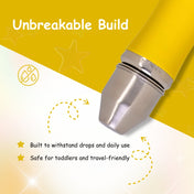 Adore Koh Stainless Steel Wide Neck Feeding Bottle with Silicon Sleeve- 250ml Yellow